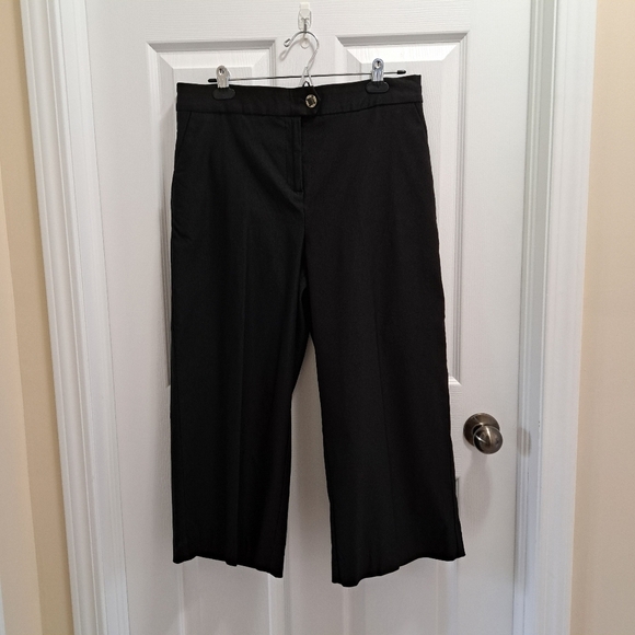 New! Anne Klein Wide Leg Pants Culottes Black Cropped Pants Stretch Size 10 NWT - Picture 6 of 12